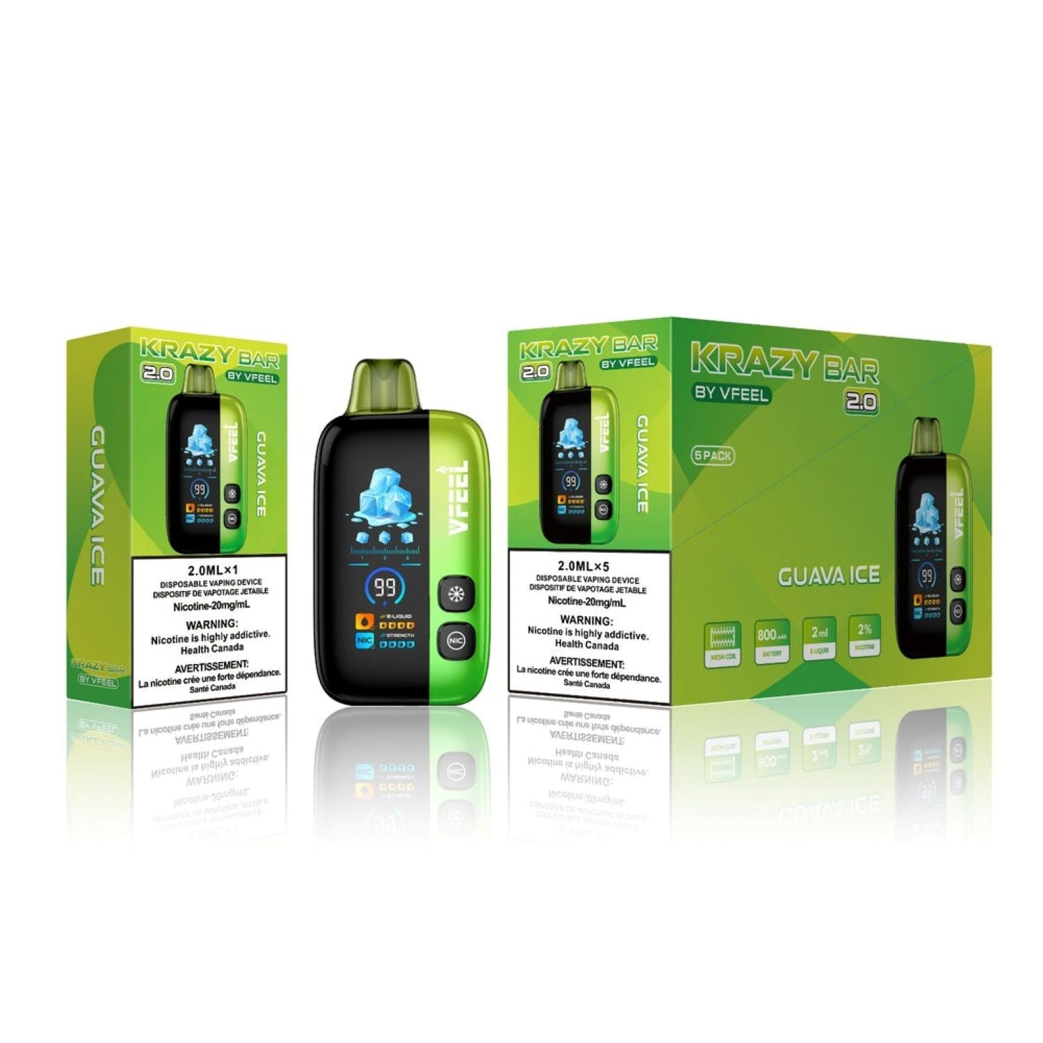 Krazy Bar 2.0 Disposable By Vfeel Guava Ice