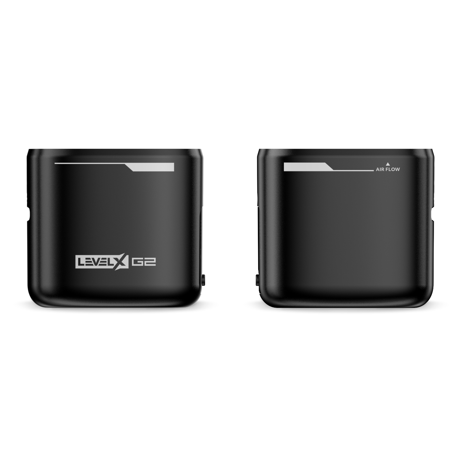 Front and Back Vape Device LEVEL X G2 branding on a white background