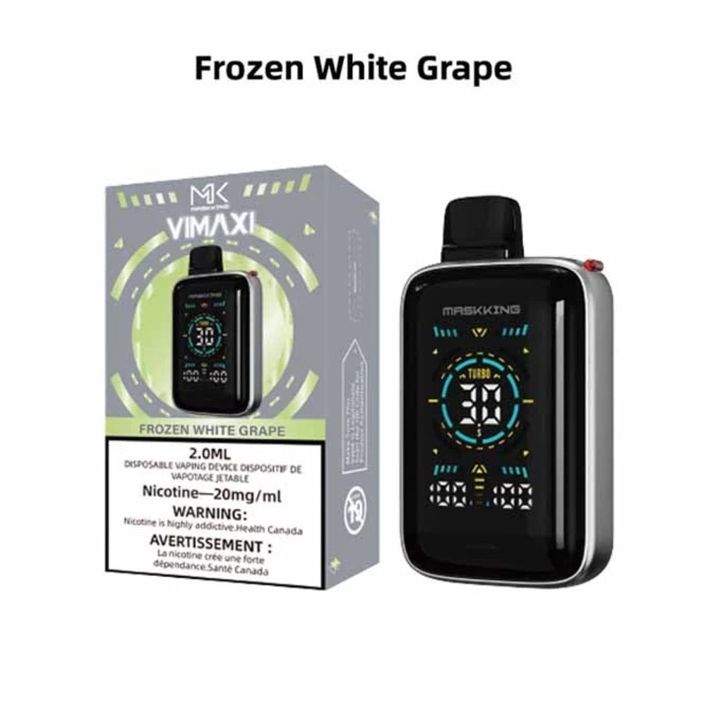 Maskking Vimaxi Disposable - Frozen White Grape 20mg | Frosty Vape wickz vape Maskking Vimaxi Disposable - Frozen White Grape 20mg | Frosty Vape wickz vape