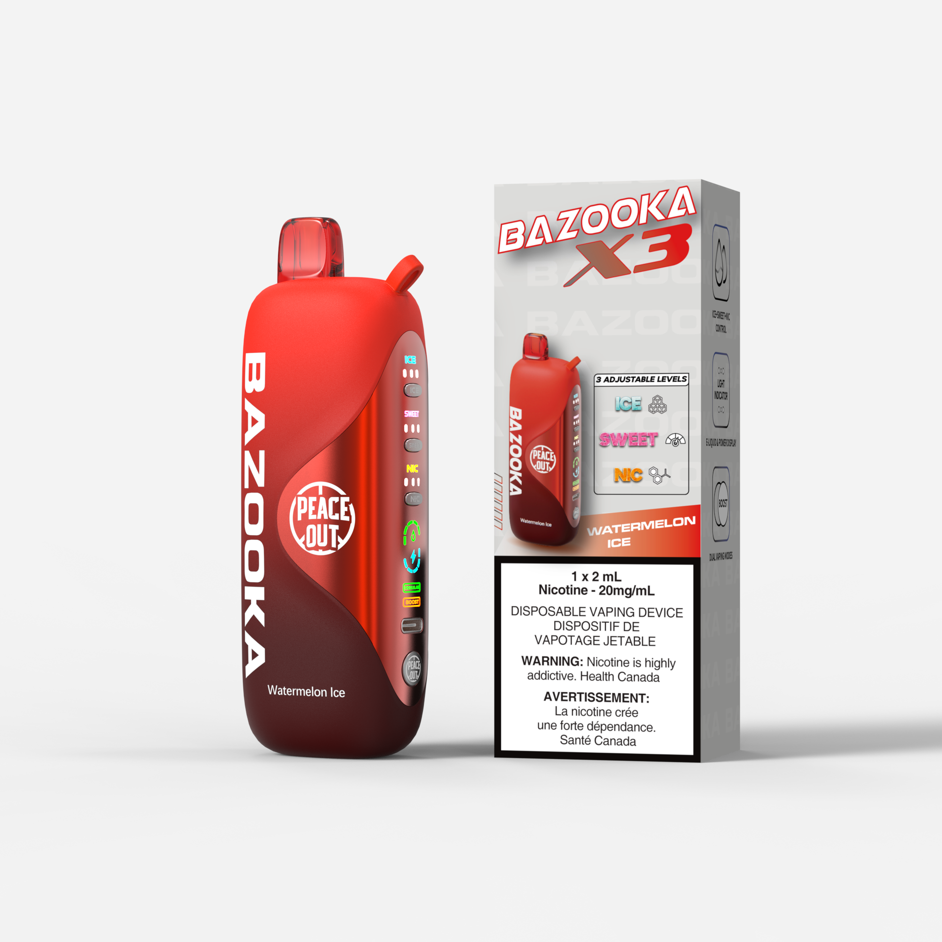 Bazooka X3 Disposable Watermelon Ice 20mg 2ml