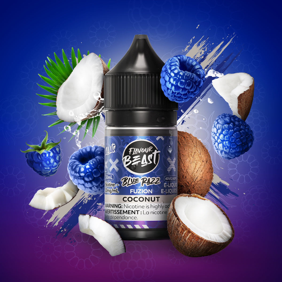 flavour beast blue razz coconut fuzion e-liquid 3