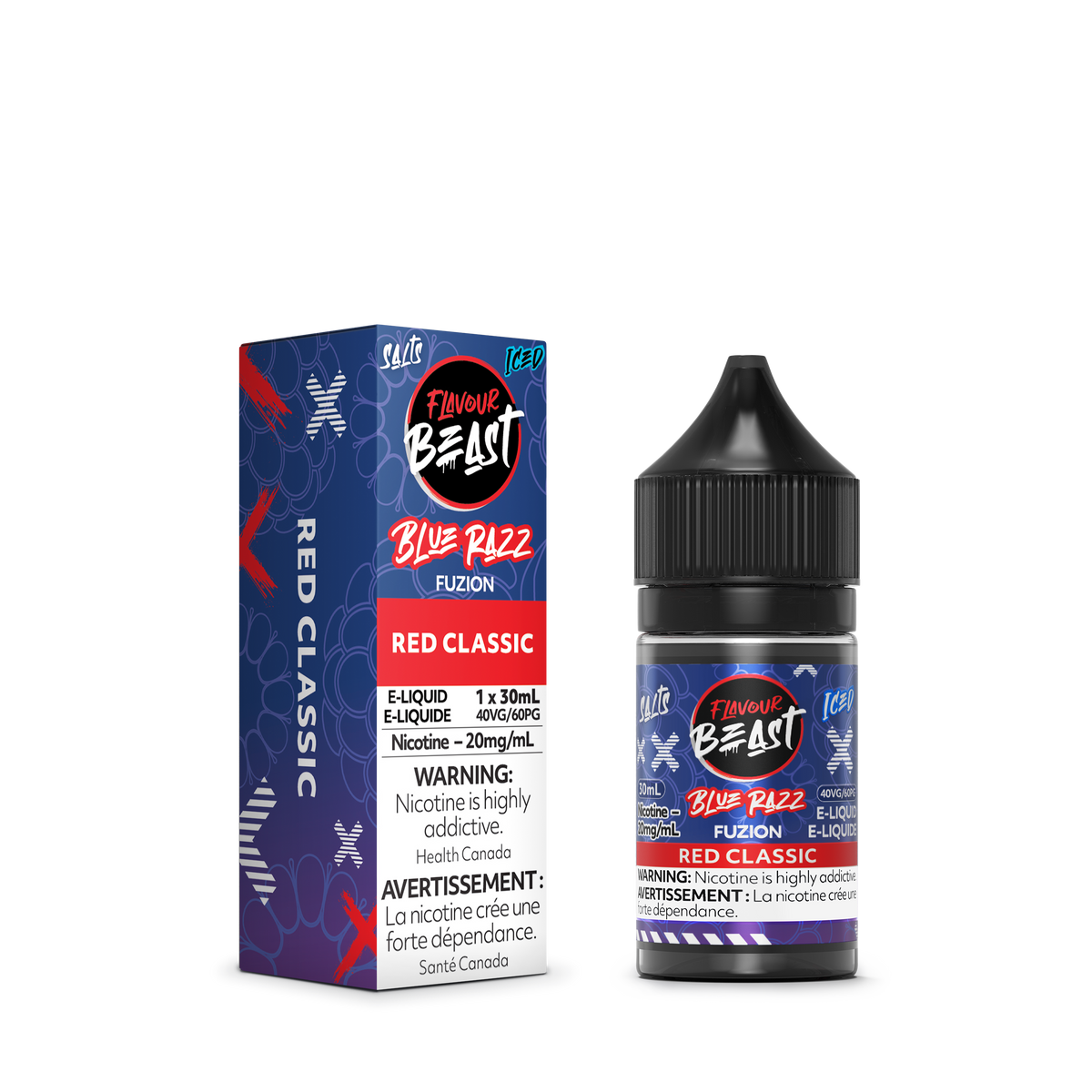 flavour beast blue razz fuzion red classic iced 2