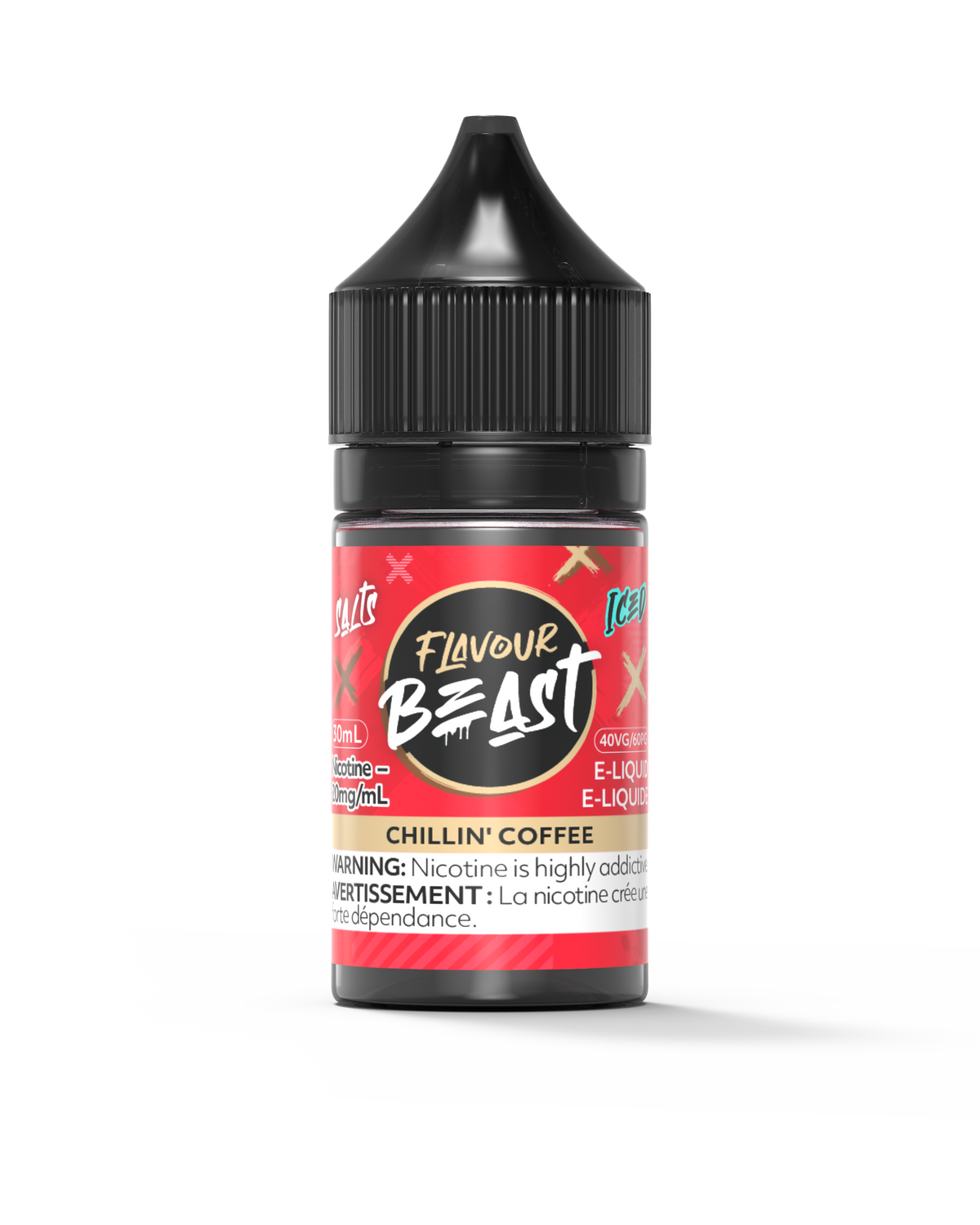 Flavour Beast E-Liquid - Chillin' Coffee 3mg 30mL bottle, showcasing bold coffee flavor with a refreshing icy finish.