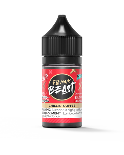 Flavour Beast E-Liquid - Chillin' Coffee 3mg 30mL bottle, showcasing bold coffee flavor with a refreshing icy finish.