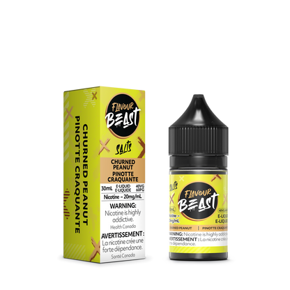 Flavour Beast Churned Peanut E-Liquid with fresh peanuts and creamy peanut butter, highlighting its rich, nutty taste.