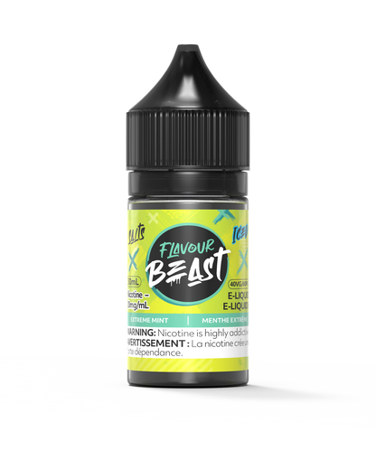 Flavour Beast E-Liquid - Extreme Mint Iced 3mg 30mL bottle, showcasing an intense icy mint flavor with bold menthol notes.