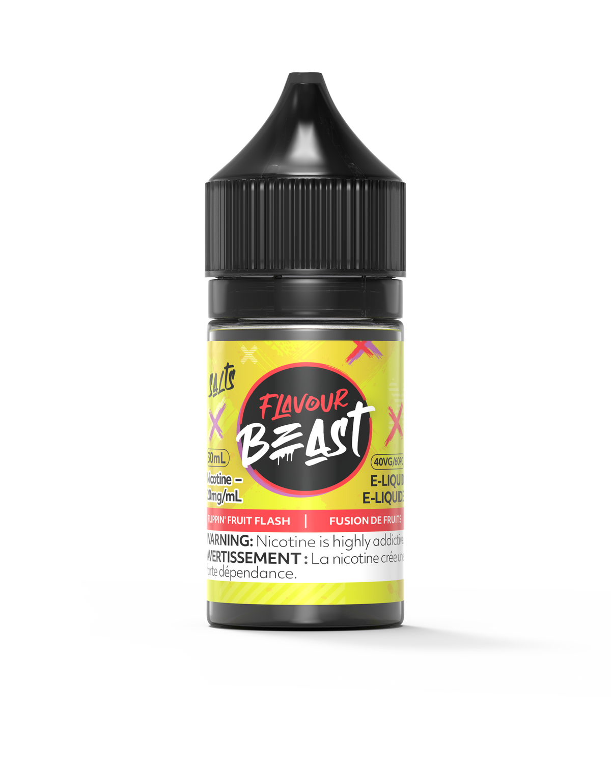 Flavour Beast E-Liquid - Flippin' Fruit Flash 3mg 30mL bottle, showcasing a vibrant fusion of tropical fruits, berries, and citrus flavors.