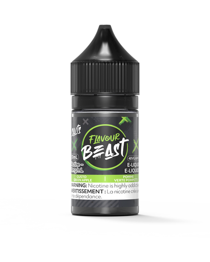 Flavour Beast E-Liquid - Gusto Green Apple 3mg 30mL bottle, showcasing crisp green apple flavor.