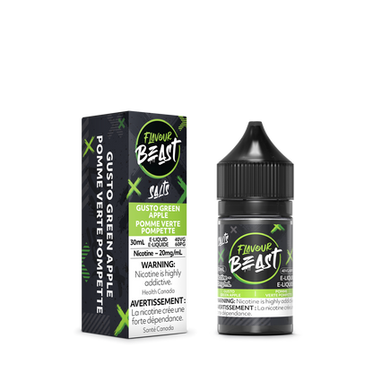 Flavour Beast Gusto Green Apple with fresh green apple slices, highlighting its bold, juicy, and refreshing taste.