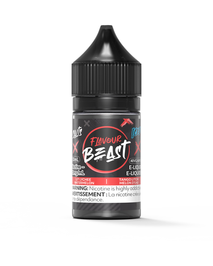 Flavour Beast E-Liquid - Lit Lychee Watermelon Iced 3mg 30mL bottle, showcasing juicy lychee and watermelon flavors with an icy twist.