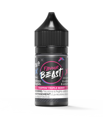 Flavour Beast E-Liquid - Trippin' Triple Berry 3mg 30mL bottle, showcasing its bold berry blend of strawberry, raspberry, and blueberry.