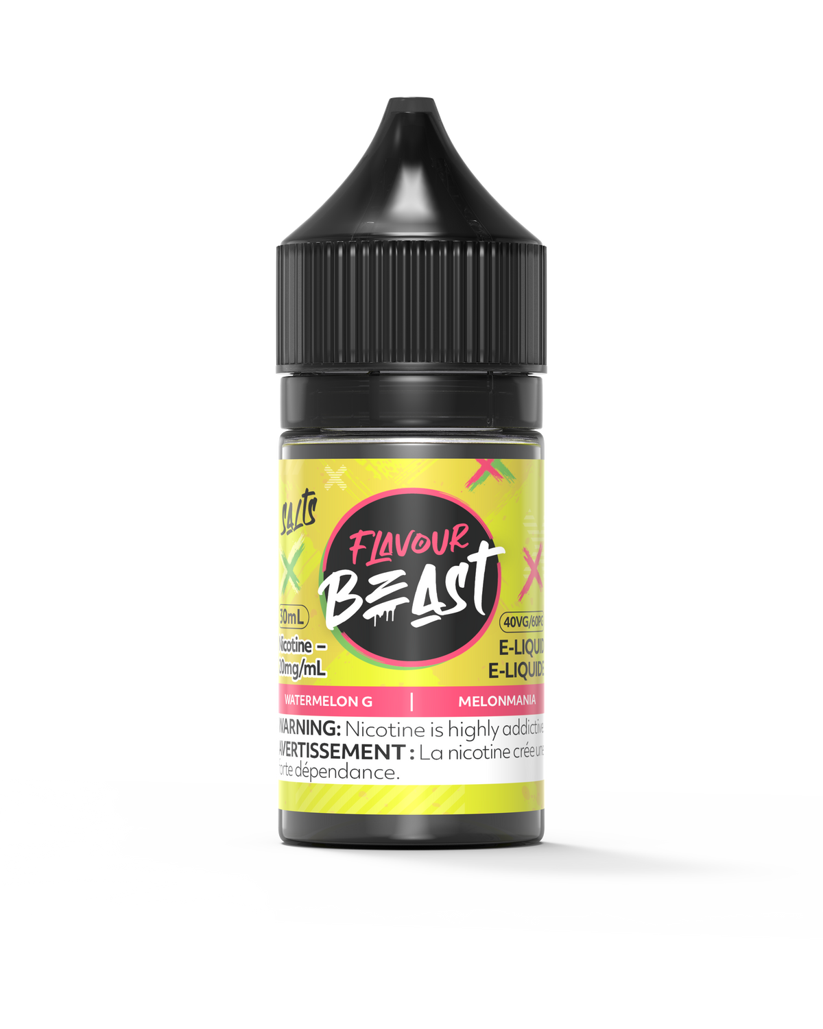 Flavour Beast E-Liquid - Watermelon G 3mg 30mL bottle, showcasing its juicy, ripe watermelon flavor.