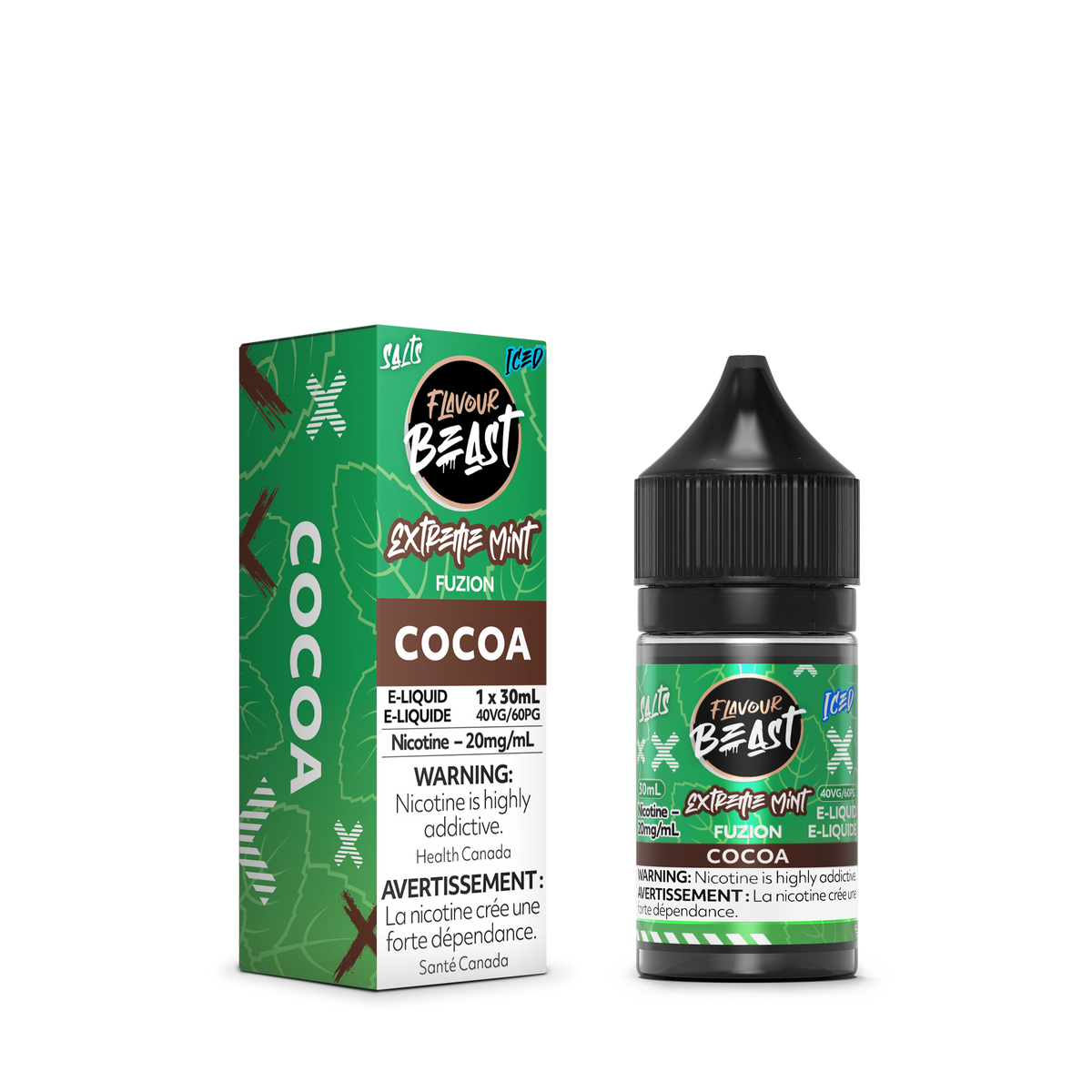 flavour beast extreme mint fuzion cocoa iced e-liquid 2