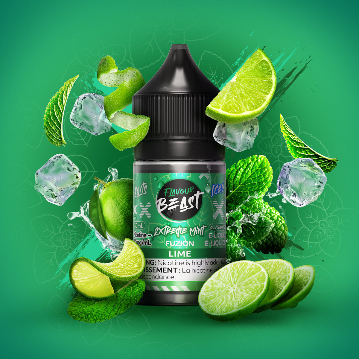 flavour beast extreme mint fuzion lime iced e-liquid