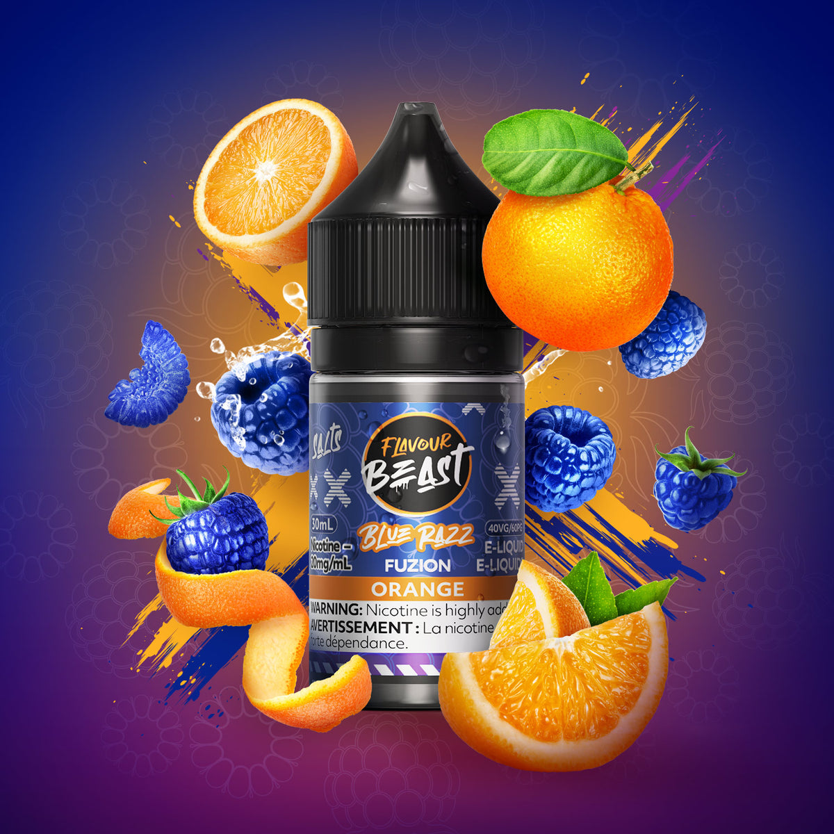 flavour beast blue razz fuzion orange e-liquid