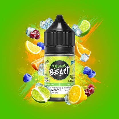 Flavour Beast Slammin' STS Iced 3mg 30mL displayed against a colorful, dynamic background, emphasizing its bold, twisty flavor.