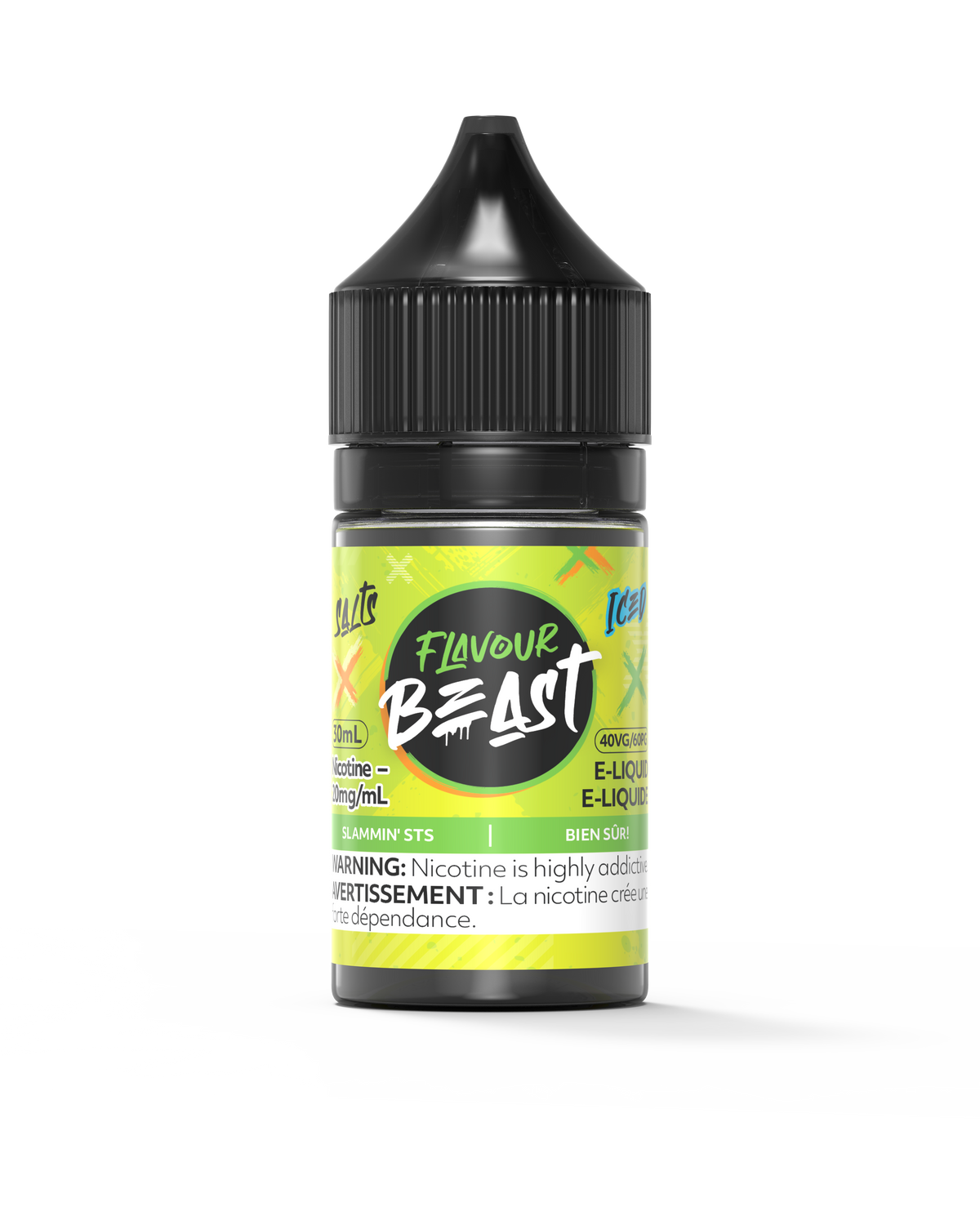 Flavour Beast E-Liquid - Slammin' STS Iced 3mg 30mL bottle, showcasing its bold, fruity flavor with an icy twist.