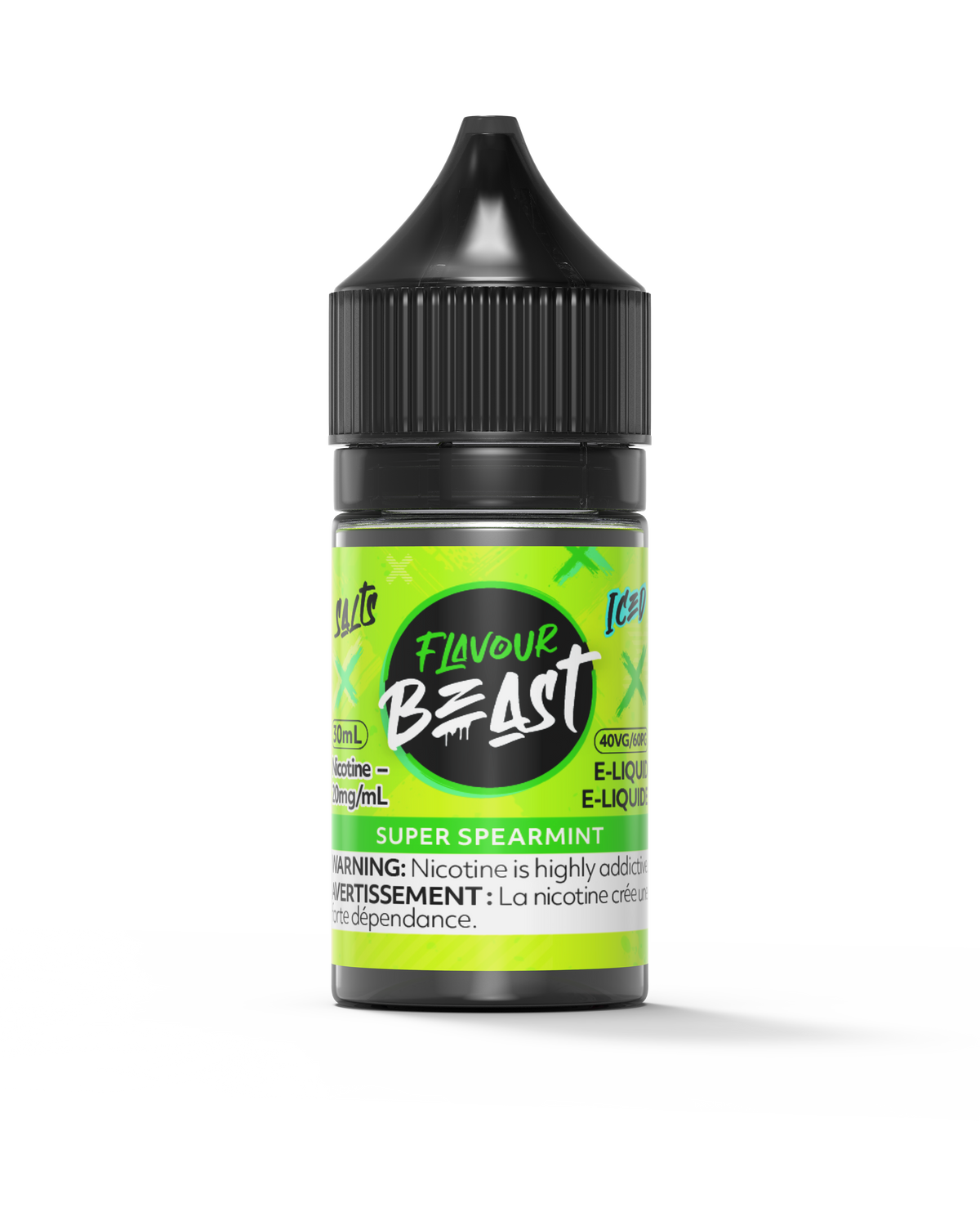 Flavour Beast E-Liquid - Super Spearmint 3mg 30mL bottle, showcasing its crisp, refreshing spearmint flavor.