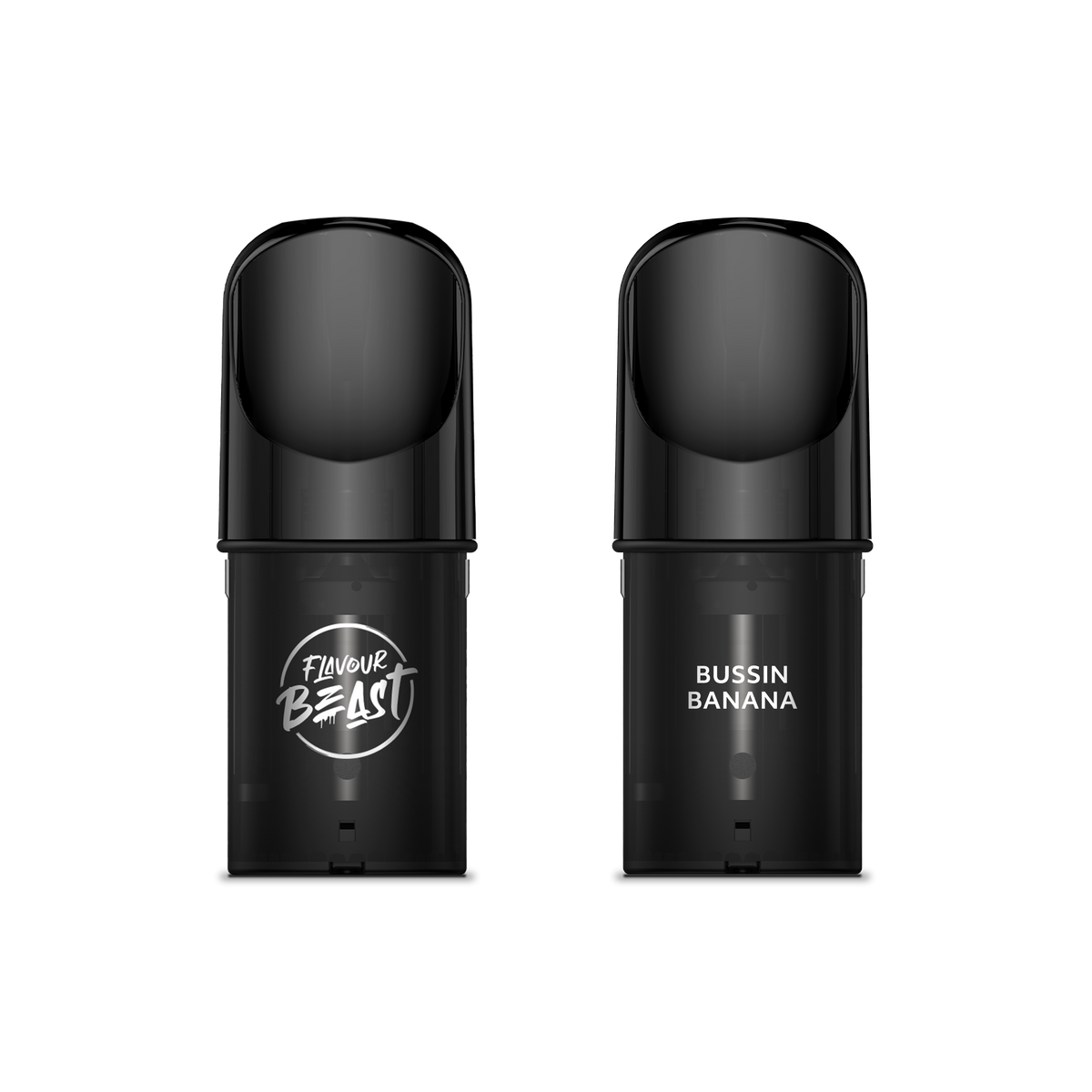 Flavour Beast Pod Pack - Bussin Banana Iced placed with fresh bananas and icy accents, highlighting its sweet and frosty essence.