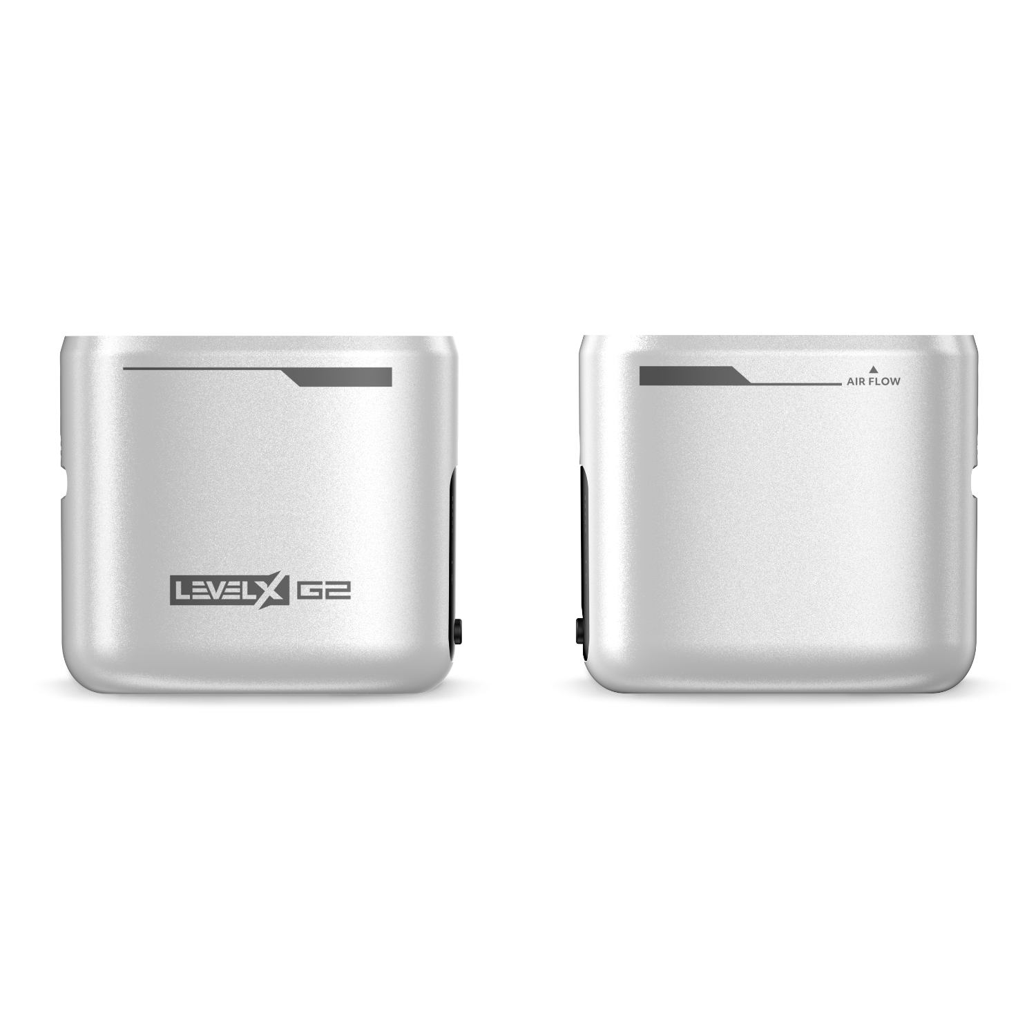 Glacier White device Front and Back labeled 'LEVEL X G2' on a white background