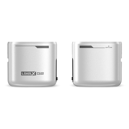 Glacier White device Front and Back labeled 'LEVEL X G2' on a white background