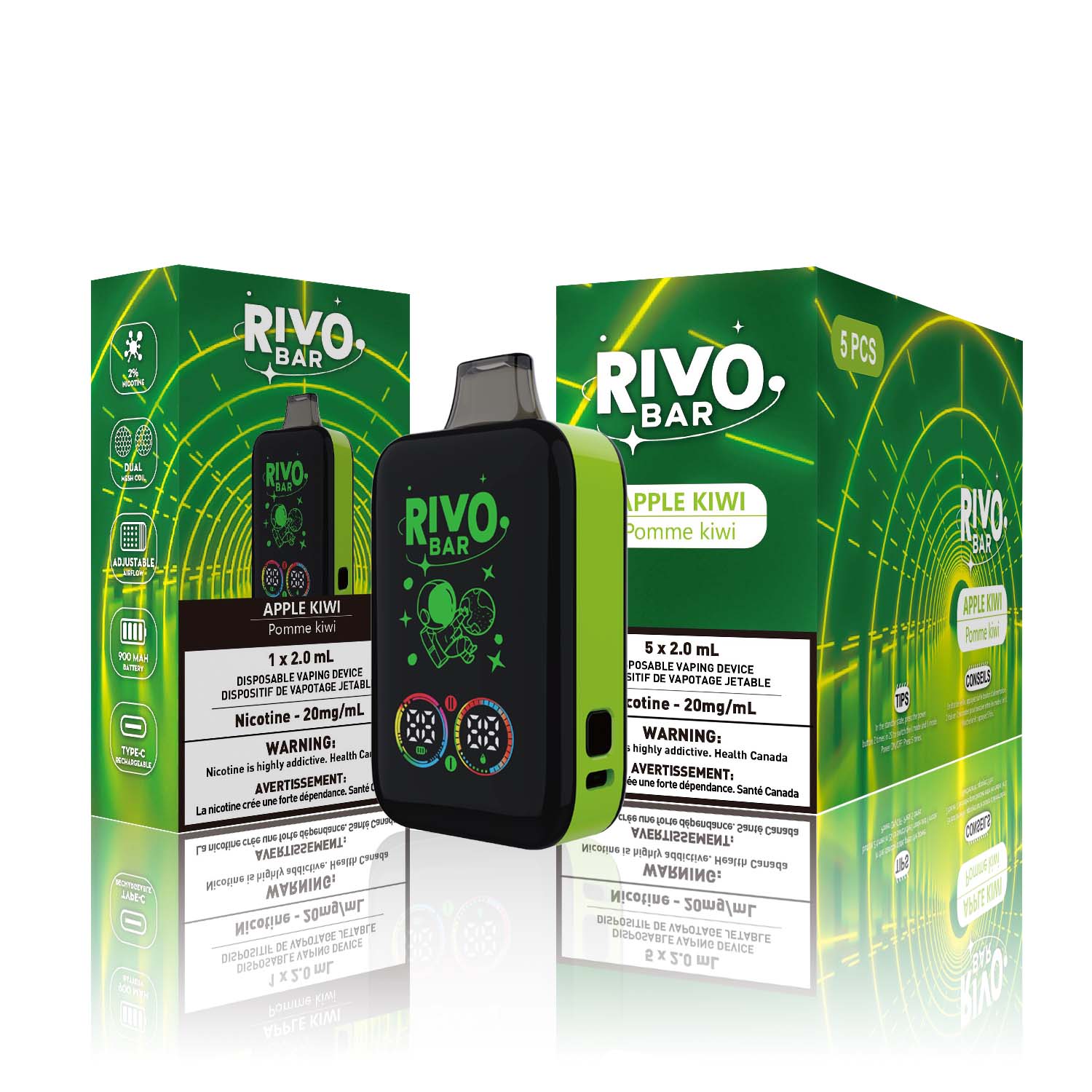 Rivo Bar Apple Kiwi Disposable