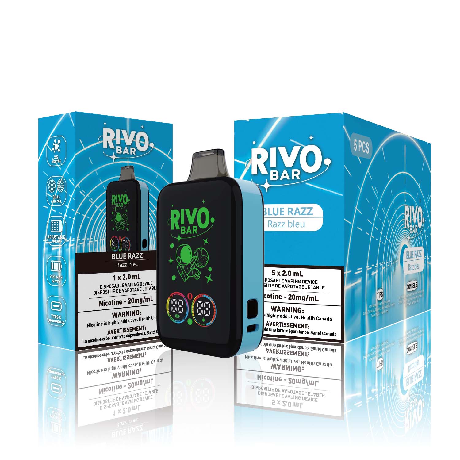 Rivo Bar Blue Razz Disposable