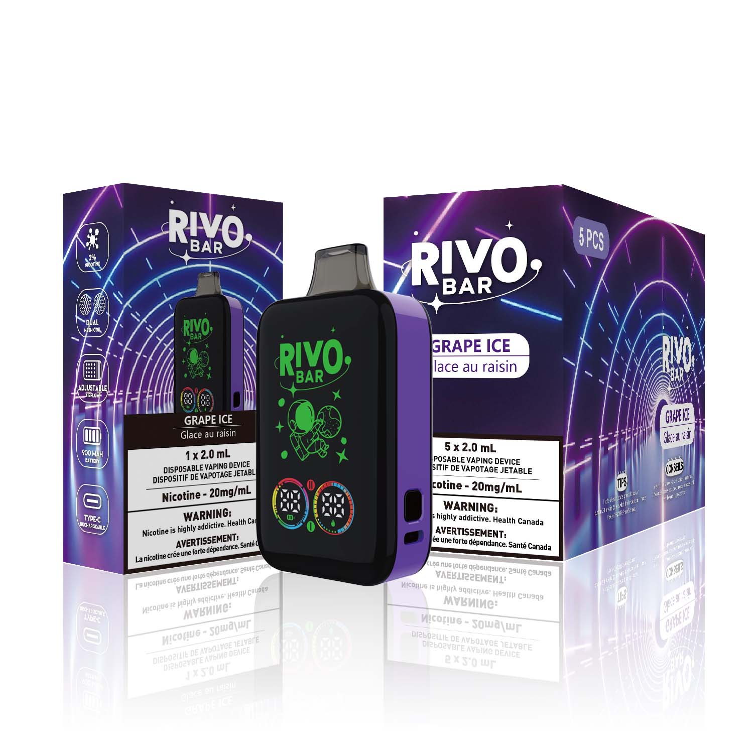Rivo Bar Grape Ice Disposable