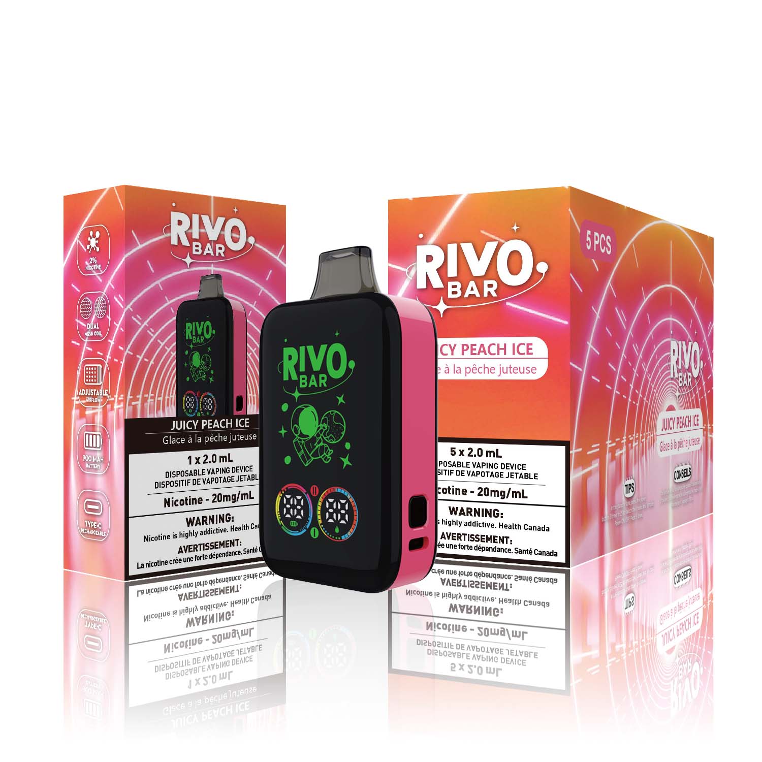 Rivo Bar Juicy Peach Ice Disposable