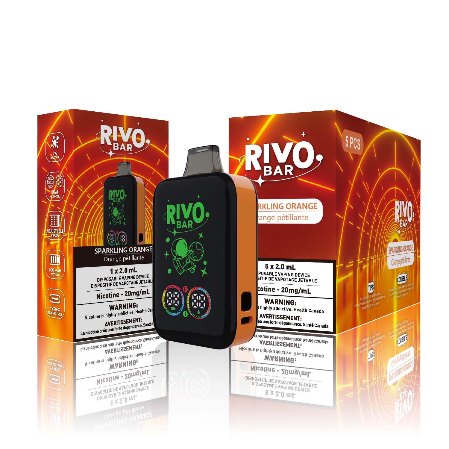 Rivo Bar Sparkling Orange Disposable