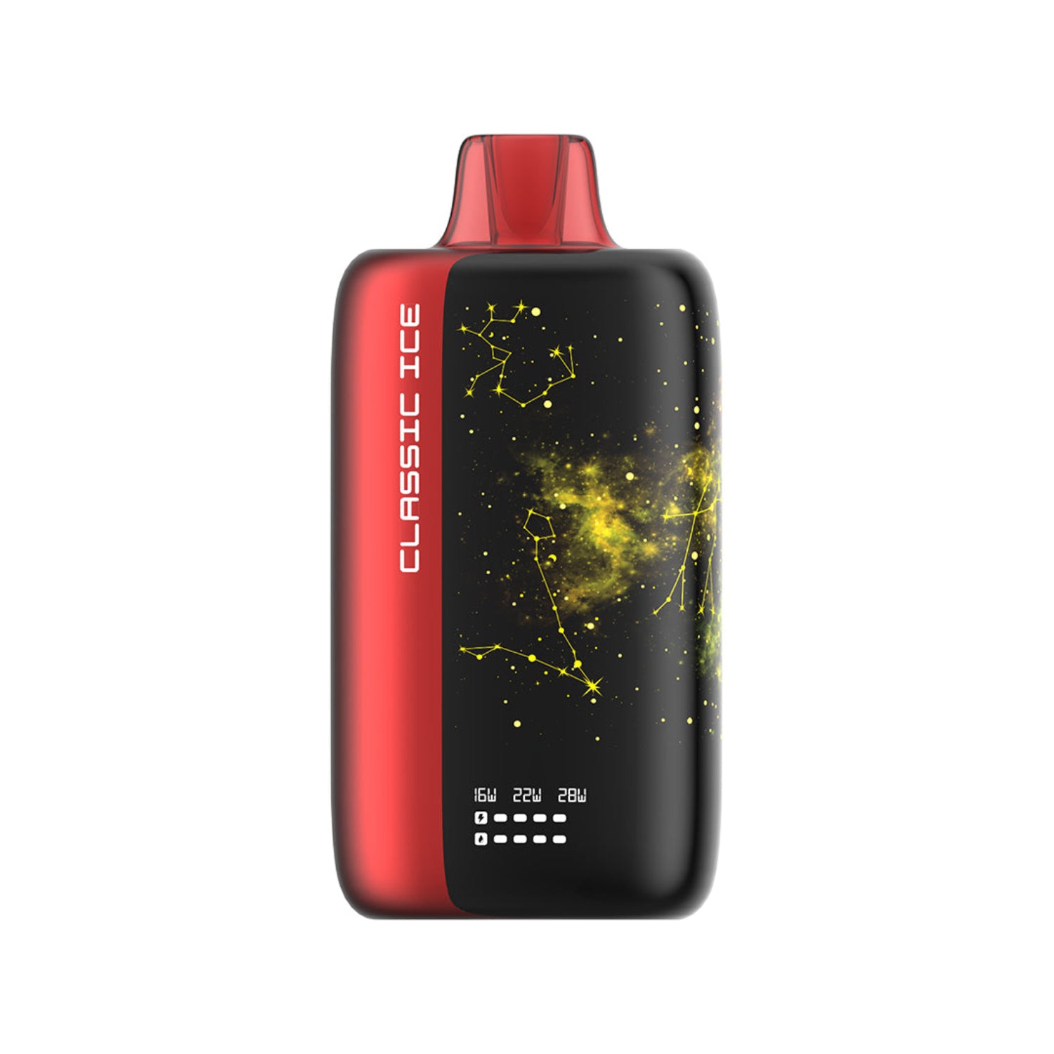 Rivo Bar Classic Ice Disposable Vape device with red and black design featuring star constellations on a white background