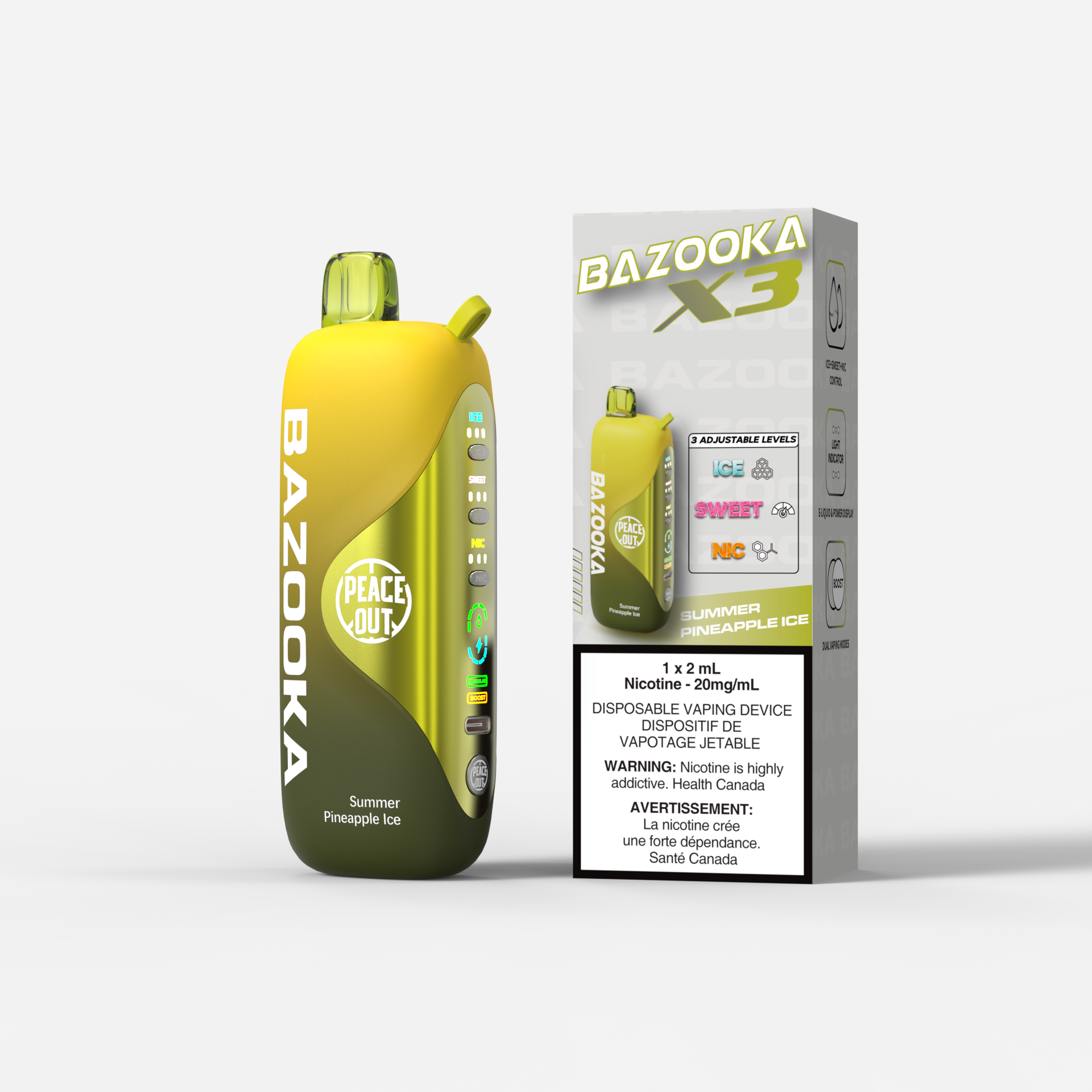 Bazooka X3 Disposable Summer Pineapple Ice 20mg 2ml