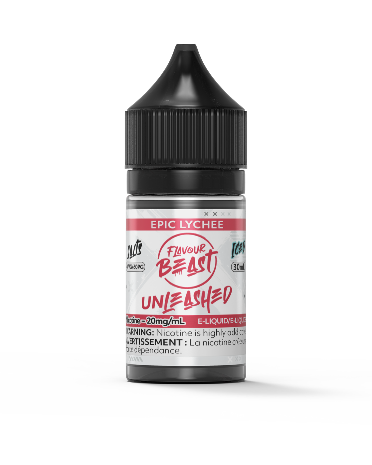 Flavour Beast Unleashed - Epic Lychee 3mg 30mL bottle, showcasing its sweet, juicy lychee flavor.