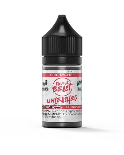 Flavour Beast Unleashed - Epic Lychee 3mg 30mL bottle, showcasing its sweet, juicy lychee flavor.