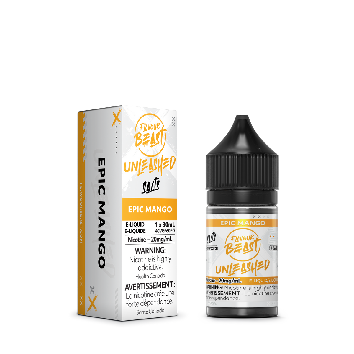 Flavour Beast Unleashed Epic Mango with fresh mango slices, highlighting its rich, sweet, and tropical taste.