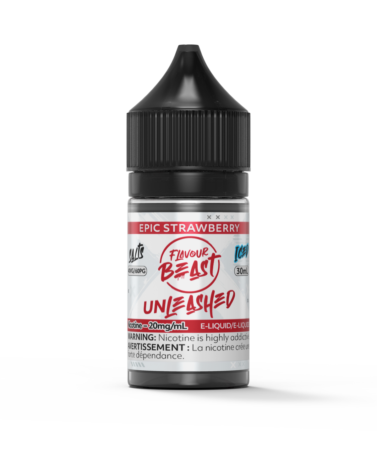 Flavour Beast Unleashed - Epic Strawberry 3mg 30mL bottle, showcasing its sweet and juicy strawberry flavor.