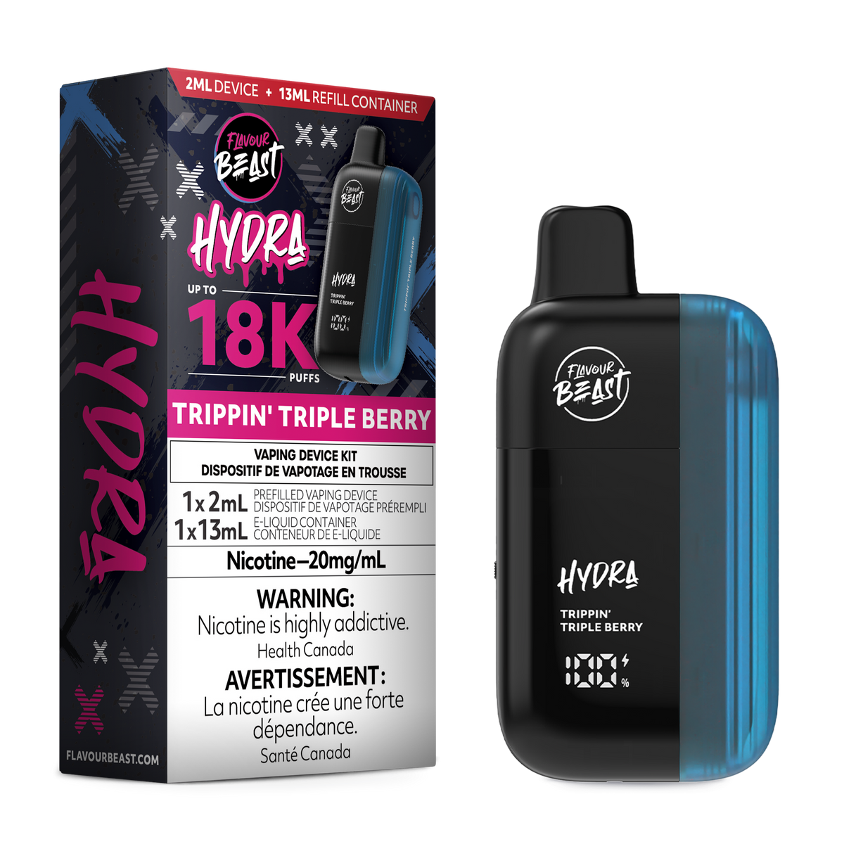 flavour beast hydra trippin triple berry 2