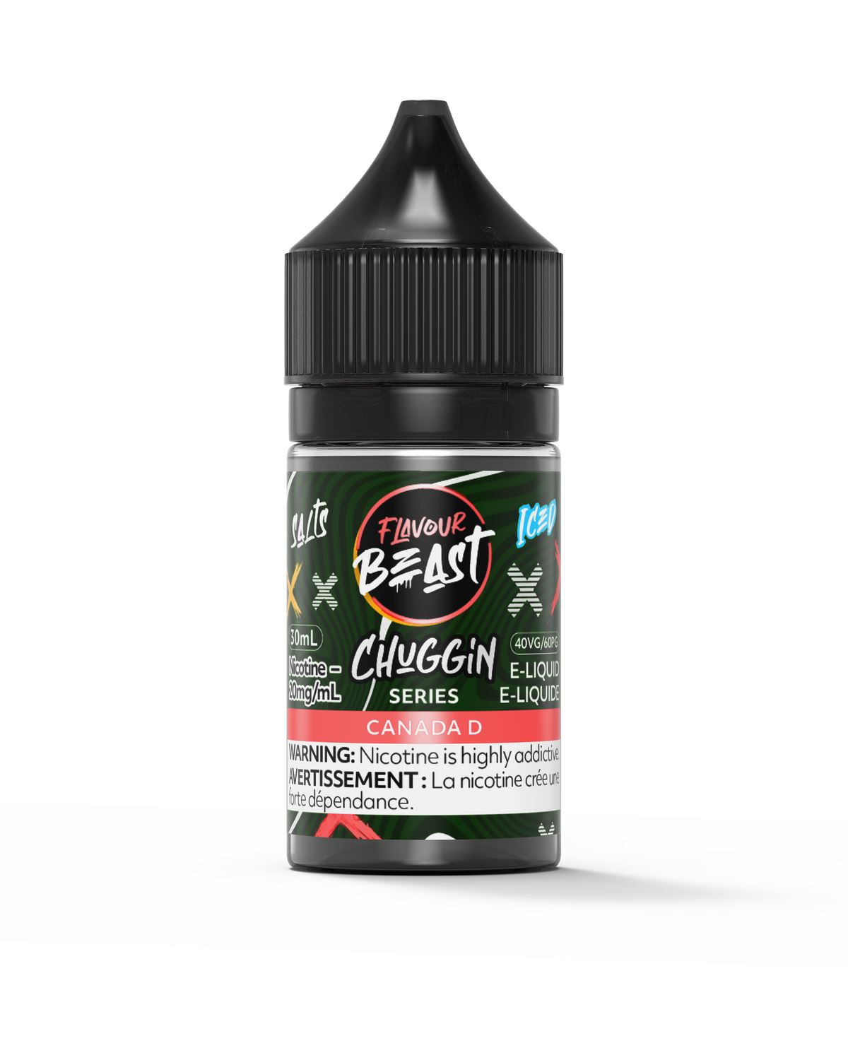 Flavour Beast Chuggin - Canada D 3mg 30mL bottle, showcasing its crisp ginger ale flavor.