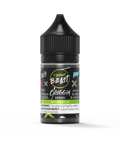 Flavour Beast Chuggin - Green Dew 3mg 30mL bottle, showcasing its zesty lemon-lime soda flavor.