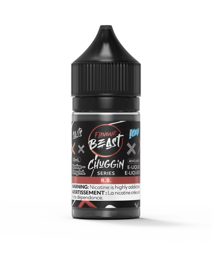 Flavour Beast Chuggin - R.B. 3mg 30mL bottle, showcasing its rich and creamy root beer flavor.