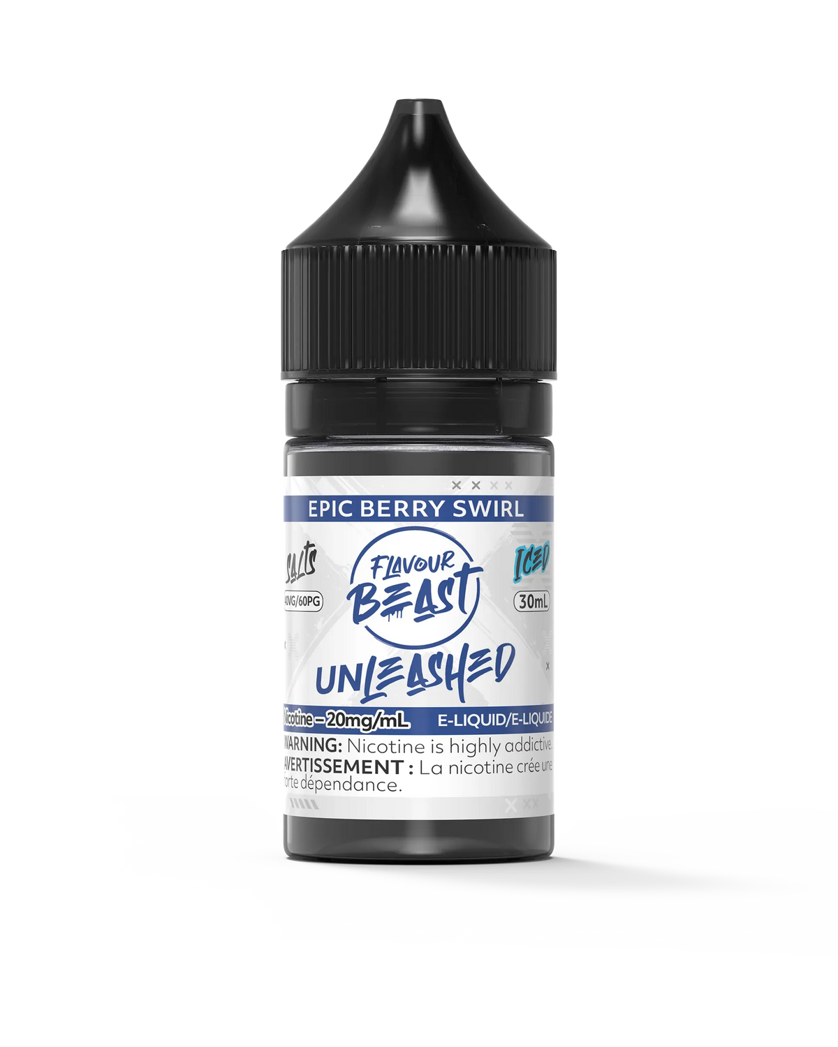 Flavour Beast Unleashed - Epic Berry Swirl 3mg 30mL bottle, showcasing its bold berry blend with blueberry, acai, blackberry, raspberry, and red currant.