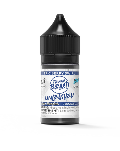 Flavour Beast Unleashed - Epic Berry Swirl 3mg 30mL bottle, showcasing its bold berry blend with blueberry, acai, blackberry, raspberry, and red currant.
