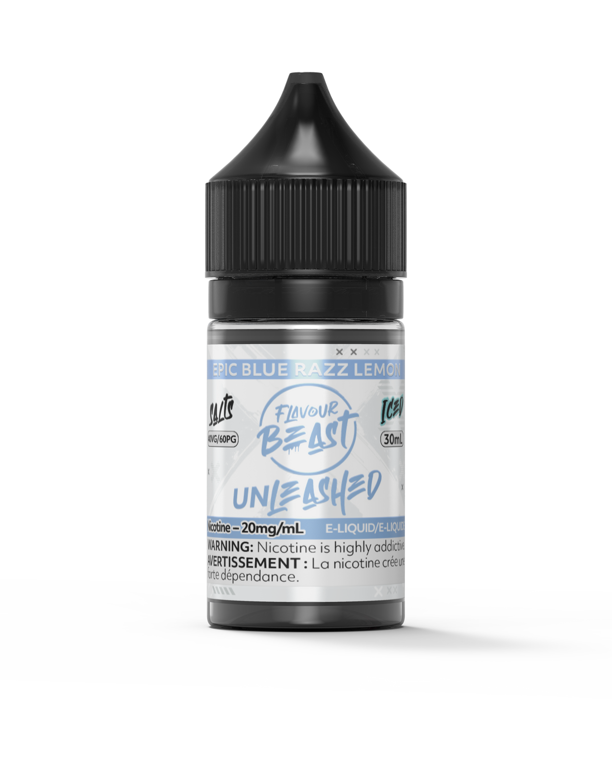 Flavour Beast Unleashed - Epic Blue Razz Lemon 3mg 30mL bottle, showcasing its tangy blue raspberry and zesty lemon flavor.