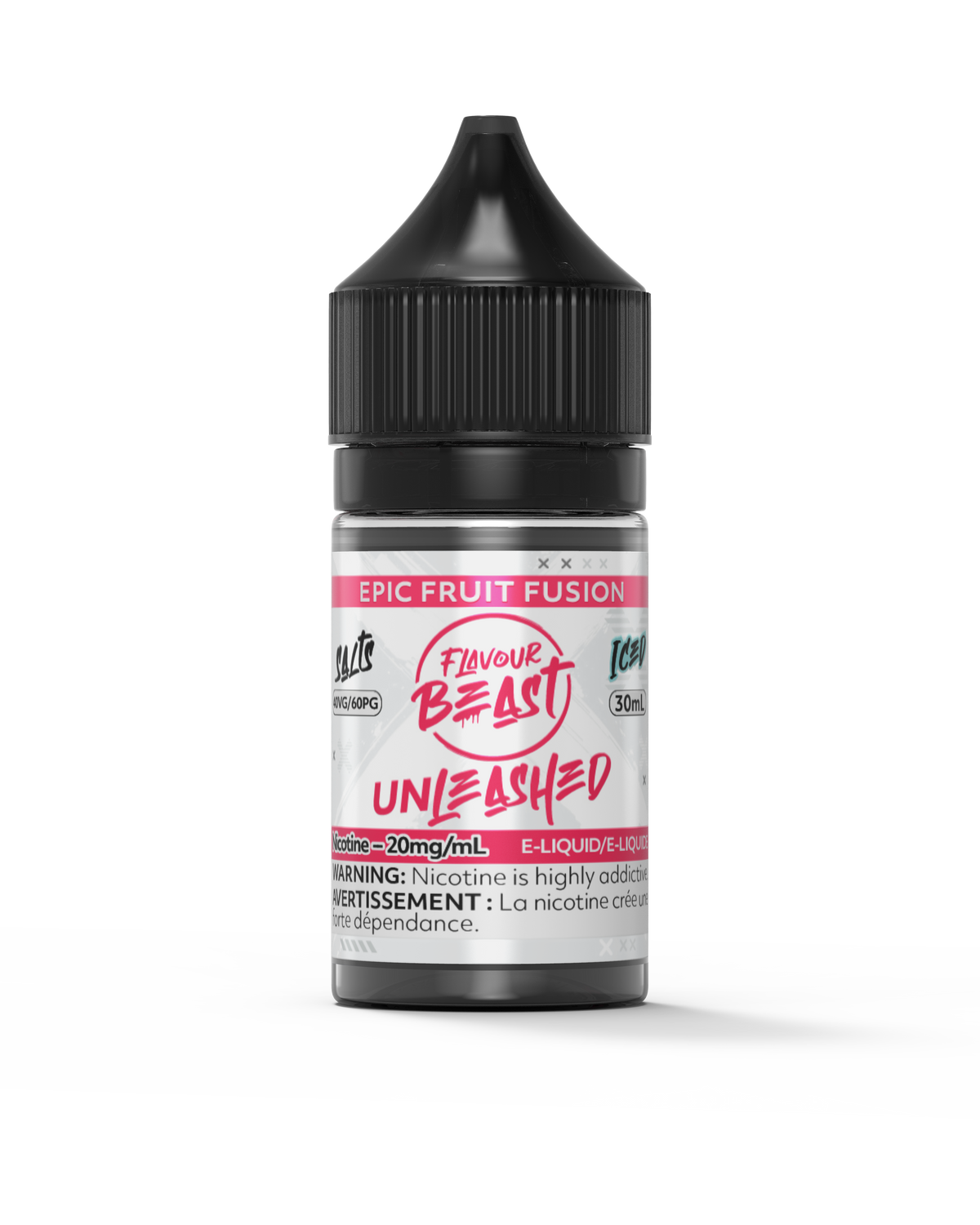 Flavour Beast Unleashed - Epic Fruit Fusion 3mg 30mL bottle, showcasing its juicy strawberry, pineapple, and watermelon flavor.