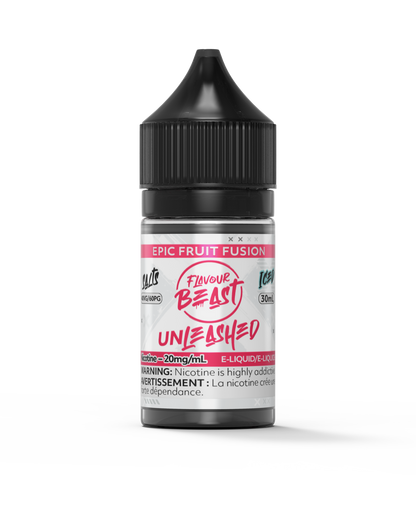 Flavour Beast Unleashed - Epic Fruit Fusion 3mg 30mL bottle, showcasing its juicy strawberry, pineapple, and watermelon flavor.