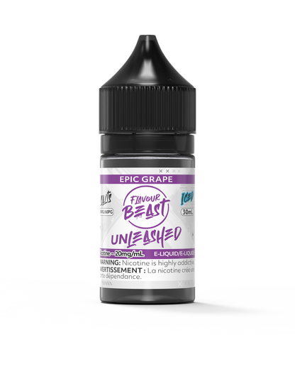 Flavour Beast Unleashed - Epic Grape 3mg 30mL bottle, showcasing its juicy, bold grape flavor.