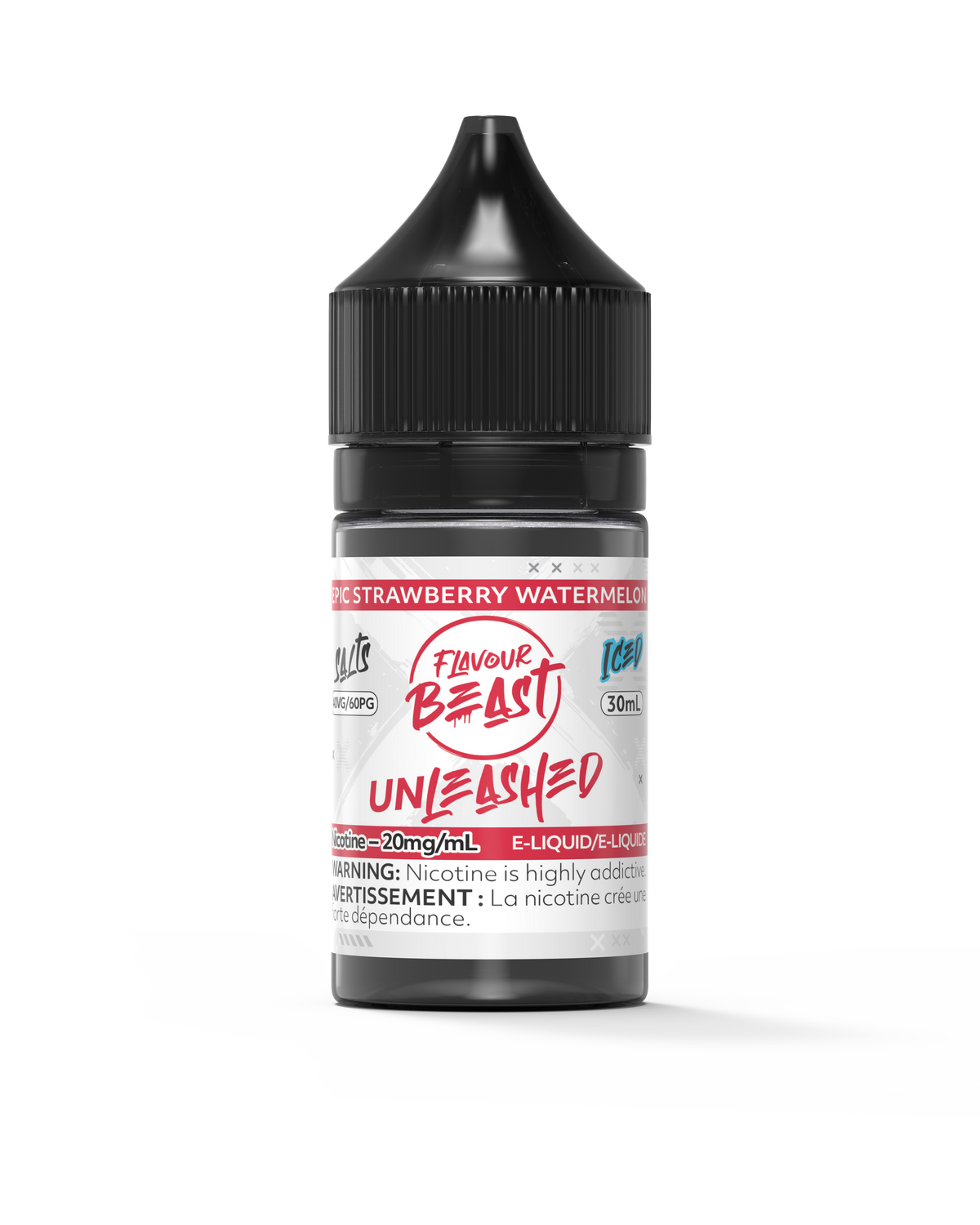 Flavour Beast Unleashed - Epic Strawberry Watermelon 3mg 30mL bottle, showcasing its sweet strawberry and juicy watermelon flavor.