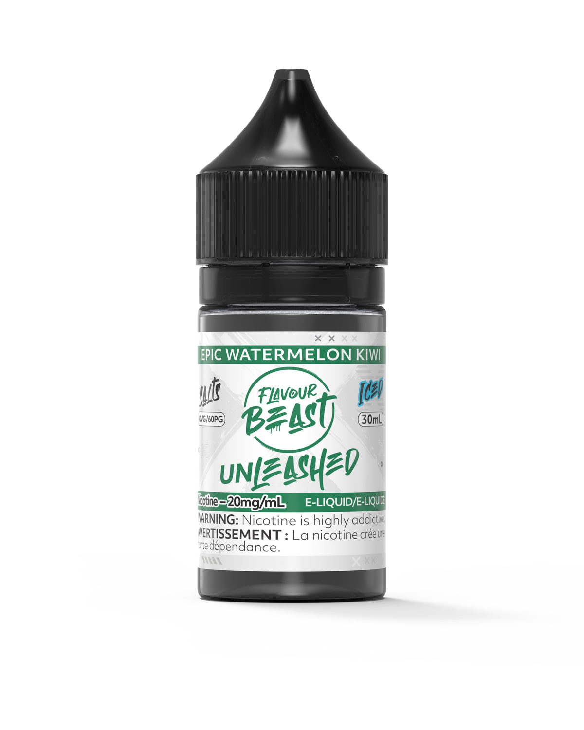 Flavour Beast Unleashed - Epic Watermelon Kiwi 3mg 30mL bottle, showcasing its vibrant watermelon and kiwi flavor.