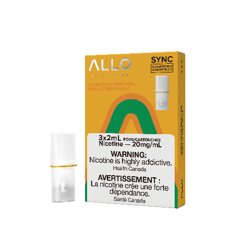 Allo Sync Replacement Pod Pack Honeydew Menthol 3/pk